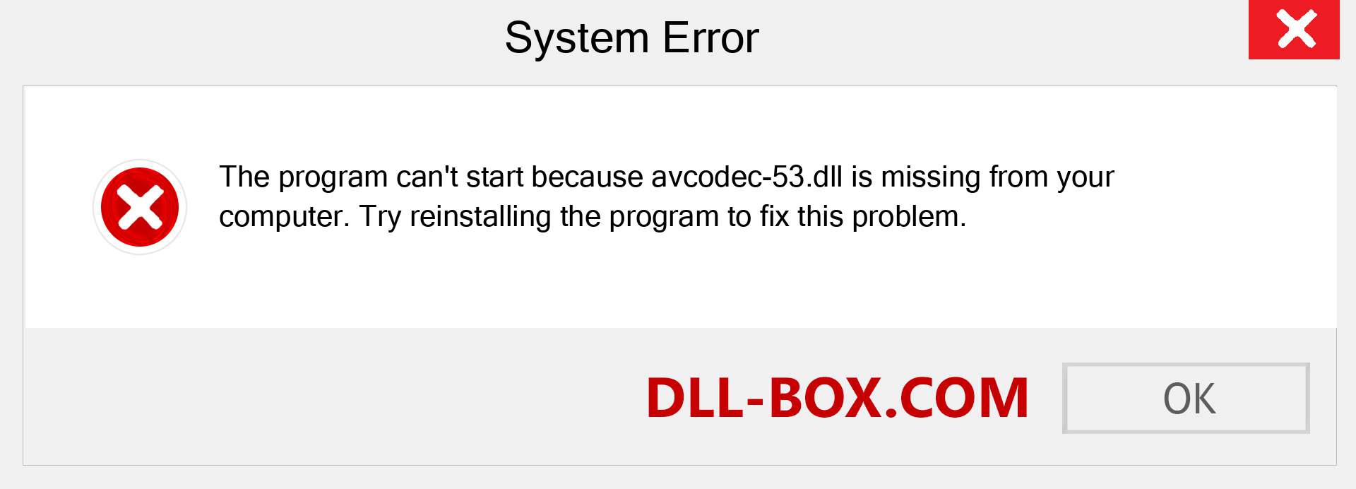  avcodec-53.dll file is missing?. Download for Windows 7, 8, 10 - Fix  avcodec-53 dll Missing Error on Windows, photos, images